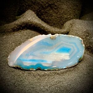 Cut & Polished Blue Agate Decorative Stone